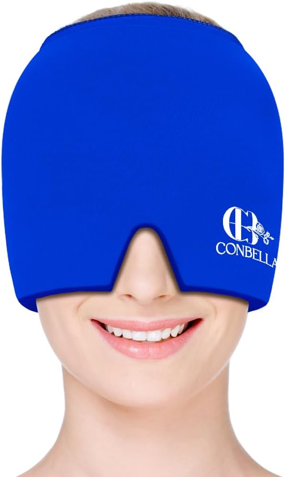 Conbella Migraine Relief Cap, Soothing Headache Ice Face Mask Products, Hot and Cold relaxation, Migraine Headache Relief Cap for…