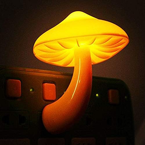AUSAYE 4 Pack Plug in Night Light, Mushroom Light LED Nightlights for Kids, Adults, Bedroom, Bathroom, Hallway, Stairs, Kitchen Warm Yellow