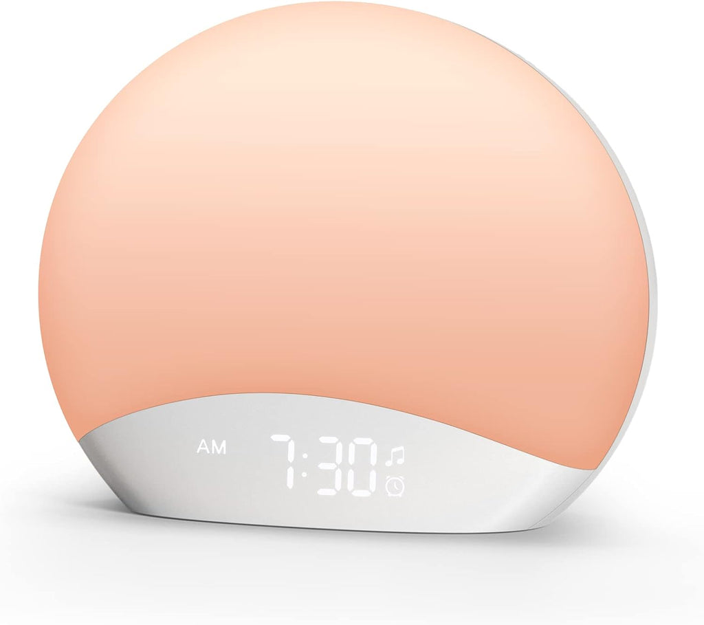 REACHER Sound Machine Sunrise Alarm Clock with Night Light, 26 Nature Inspired Sleep Sounds, 0-100% Dimmable Clock, Sunrise Lamp, Wake Up…
