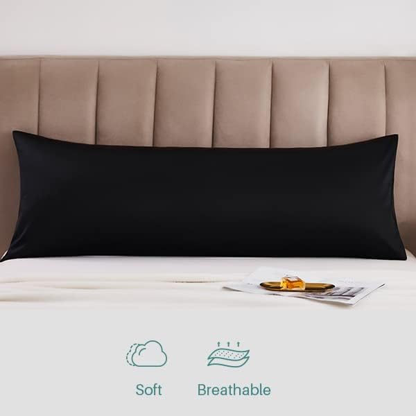 Oubonun 100% Cotton Body Pillowcase - 800 Thread Count/21x54, Moisture Absorbent and Breathable, Hotel Body Pillow Cover for All Seasons, B…