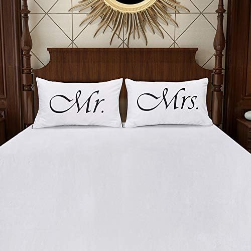 2PCS Mr and Mrs Pillow Cases, His and Hers Couples Pillowcases, Romantic Anniversary Engagement Christmas Wedding Gifts for The…