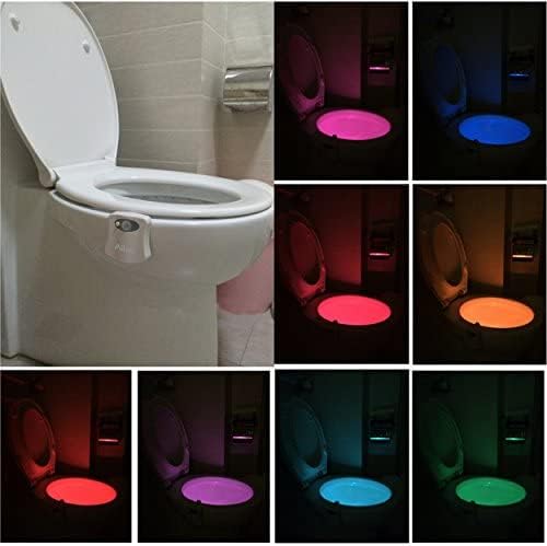 Ailun Toilet Night Light 3Pack Motion Activated LED Light 8 Colors Changing Toilet Bowl Illuminate Nightlight for Bathroom Battery Not…
