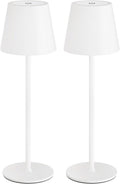 uuffoo 2 Pack Cordless Table Lamp Rechargeable 5000mAH Battery Operated Lights Touch Control LED Portable Desk Lamps 3 Color Dimming for…