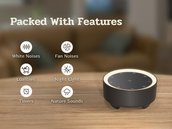 Kipcush® Kipcush White Noise Machine for Sleeping, 20 Soothing Sounds Including White Pink Brown Noise, Fan and Nature