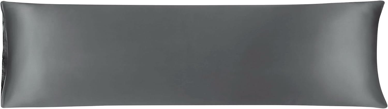uxcell Body Pillow Cover, 20x72 Inch Grey Silky Satin Body Pillowcases for Hair and Skin, Soft Cooling Smooth Pillow Case with Envelope…