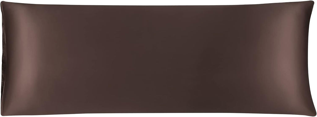 uxcell Body Pillow Cover, 20x54 Inch Brown Silky Satin Body Pillowcases for Hair and Skin, Soft Cooling Smooth Pillow Case with Envelope…