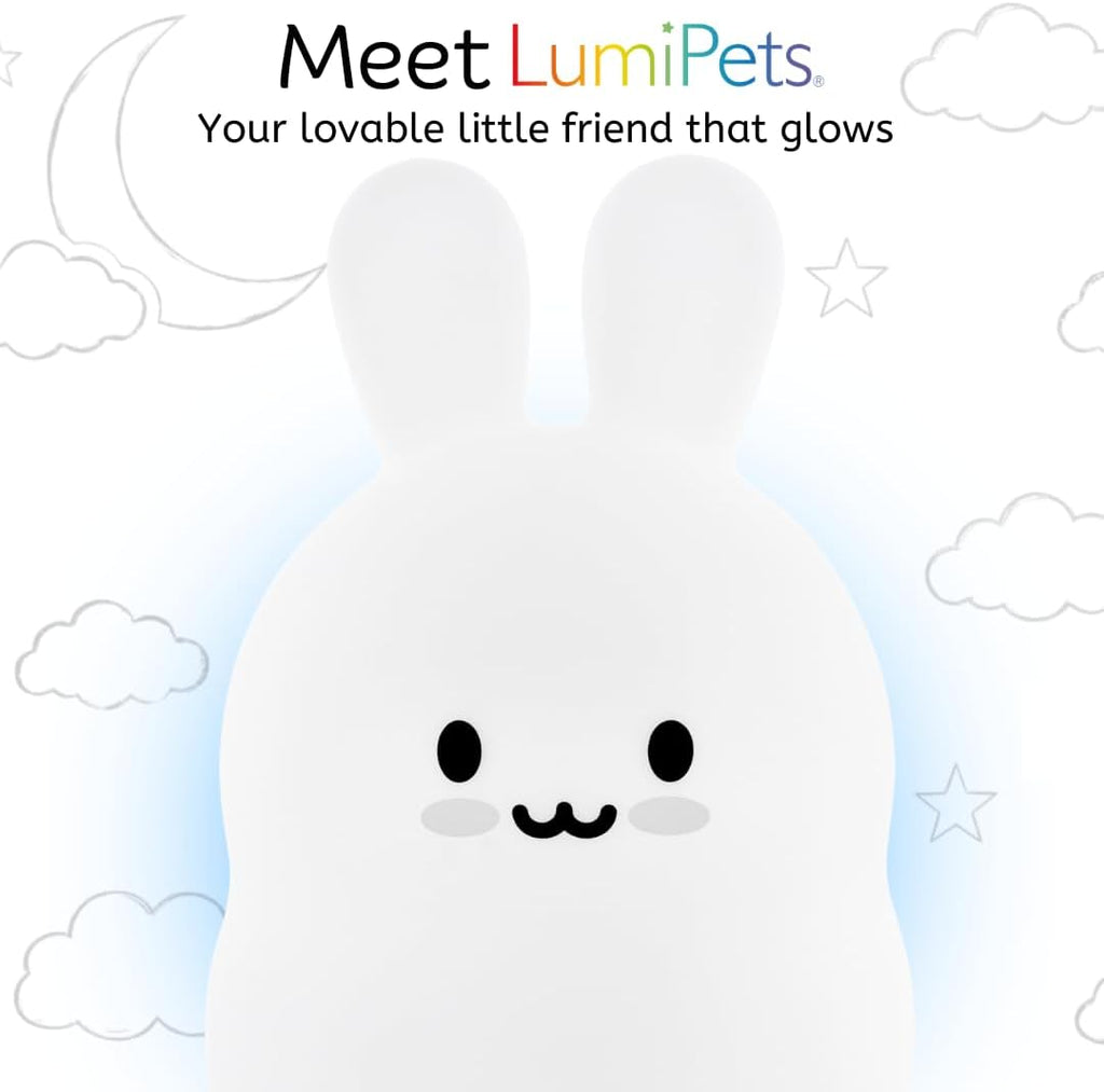Lumipets Baxter The Bunny Squishy Night Light for Kids | Silicone Lamp with Tap & Remote Control | Rechargeable Color Changing Animal…