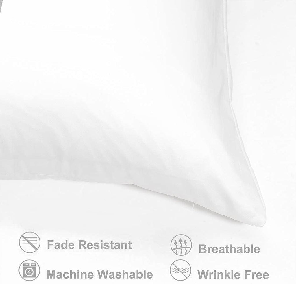 uxcell Standard Satin Pillowcase with Zipper, Super Soft and Luxury, Silky Pillow Cases Covers Set of 2, 21"x27", Snow White