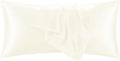 QJFabricCO Q&J Fabric Co. 1 Pack Satin Pillowcase Silk Like Pillow Case 20x54 inch Beige Cooling Pillow Case with Envelope Closure for Hair…