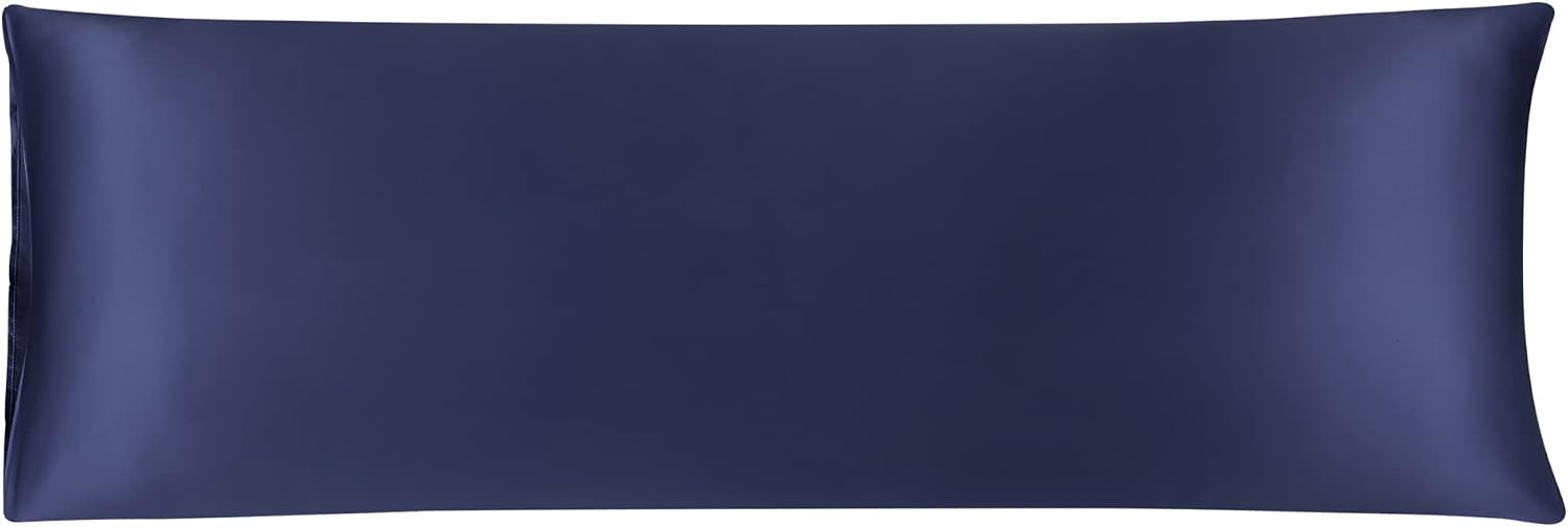 uxcell Body Pillow Cover, 20x60 Inch Navy Silky Satin Body Pillowcases for Hair and Skin, Soft Cooling Smooth Pillow Case with Envelope…