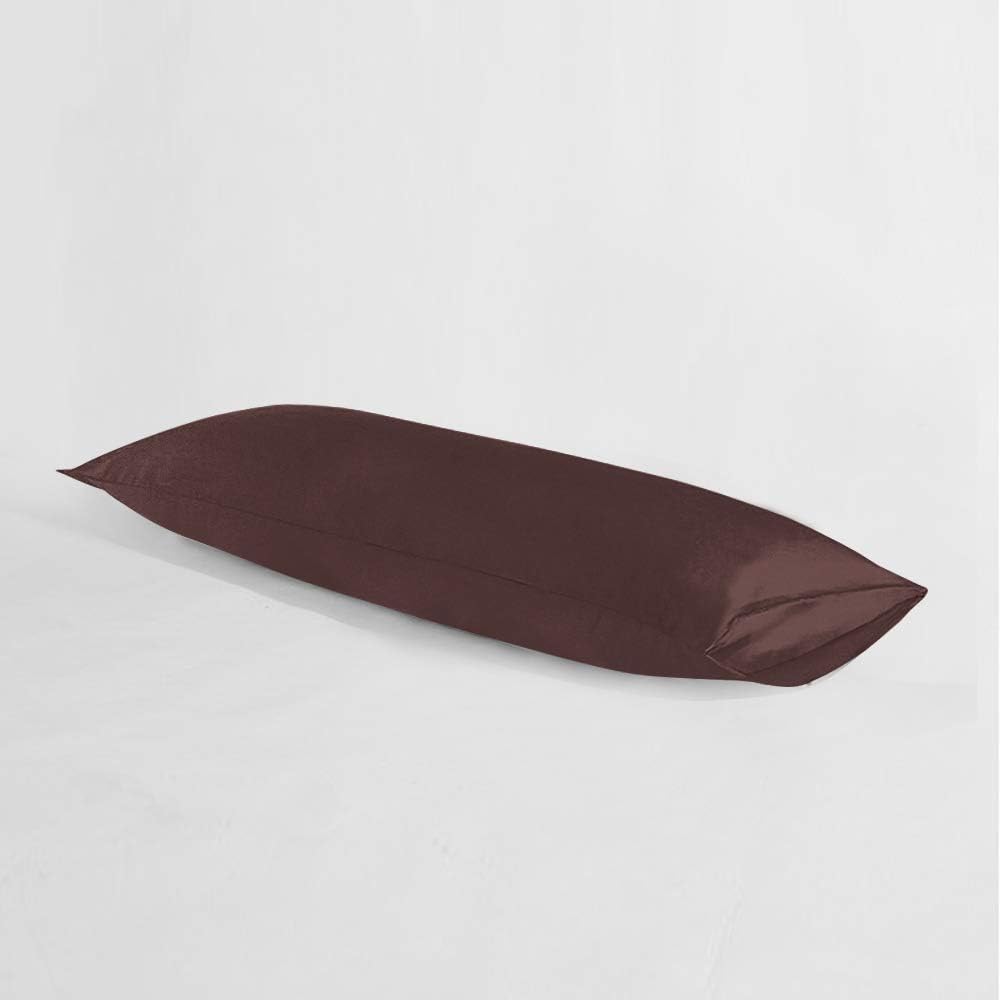 Ntbay Body Pillowcase - Brushed Microfiber 20x54 Pillowcase - Soft, Wrinkle-Free, Fade-Resistant, Stain-Resistant, Dark Brown Body Pillow C…