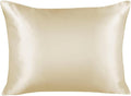 BLISSFORD Luxury Satin Pillowcase for Hair – Standard Satin Pillowcase with Zipper, Ivory (1 per Pack)