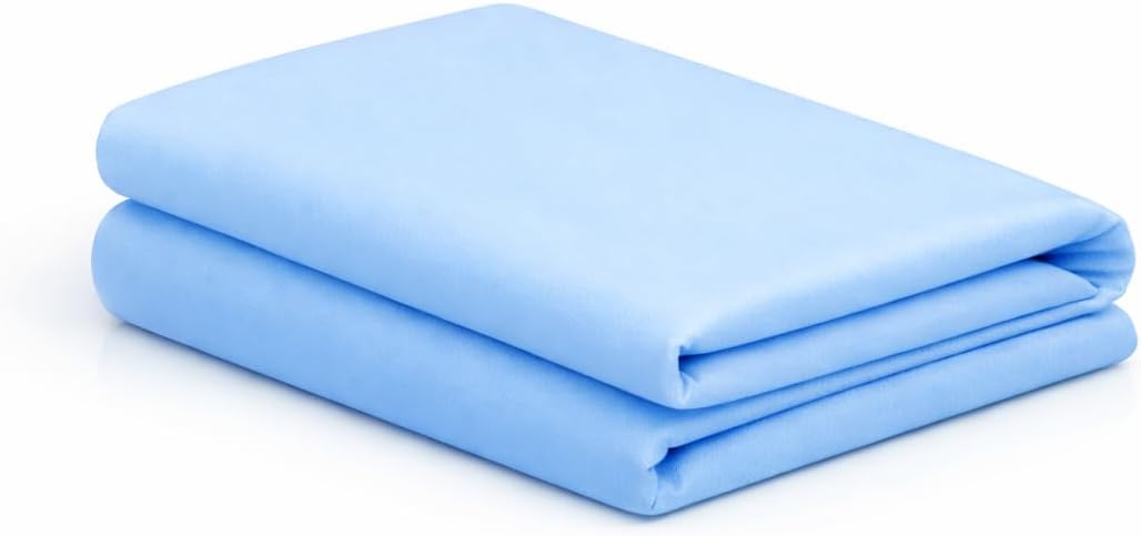 MoonRest 7”, 10”, 12”- inch Foam Bed Wedge Zippered Cover/Pillow Replacement Cover (24" X 24" X 10", Ice Blue) Cotton Blue