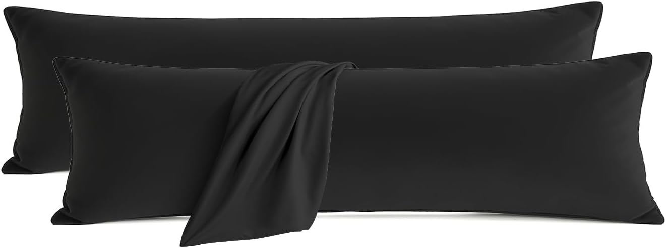 QJFabricCO Q&J Fabric Co. Body Pillow Pillowcase Set of 2, Brushed Microfiber 20x54 Pillow Cases, Soft, Wrinkle-Free, Fade-Resistant, Pillow…