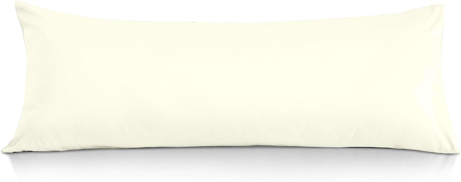 Body Pillow Cover 20x54 Body Pillow Case 100% Egyptian Cotton Hotel Quality 1-Pieces Ivory Body Pillow Cover Premium 600 Thread Count…