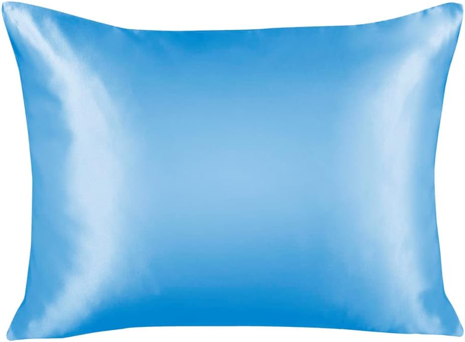BLISSFORD Luxury Satin Pillowcase for Hair – Queen Satin Pillowcase with Zipper, Jewel Blue (Pillowcase Set of 2)