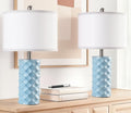 BLHDZJR Sky Blue & Star Diamond Ceramic Table Lamps (Set of 2) - 23" Luxe Modern Bedside Lamps for Nightstand, bedrooms, Living Rooms…