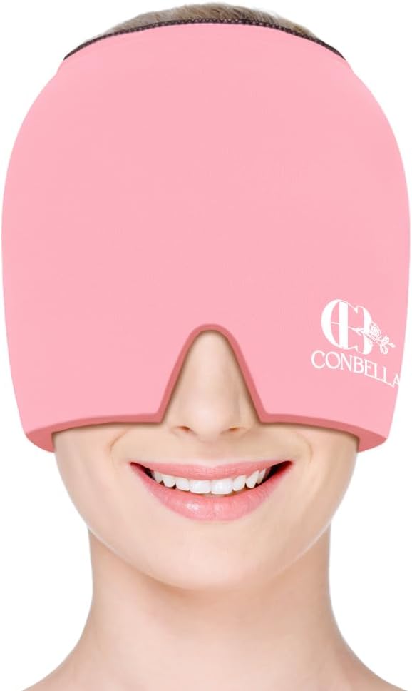 Conbella Migraine Relief Cap, Soothing Headache Ice Face Mask Products, Hot and Cold relaxation, Migraine Headache Relief Cap for…