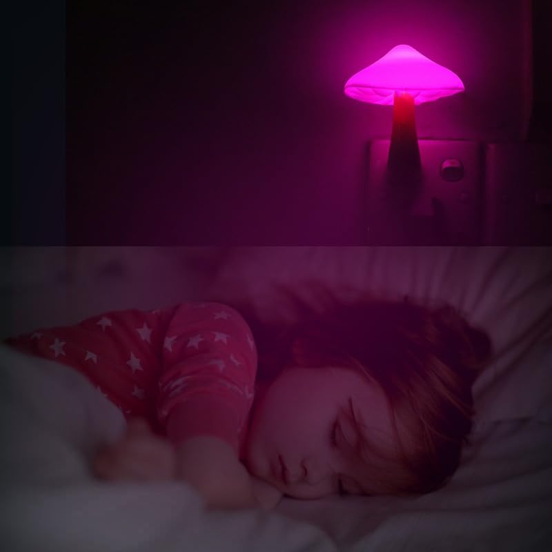 AUSAYE 5Pack Sensor LED Night Light Plug in Lamp 7 Color Changing Mushroom Light Cute Night Lights for Adults Kids NightLight…
