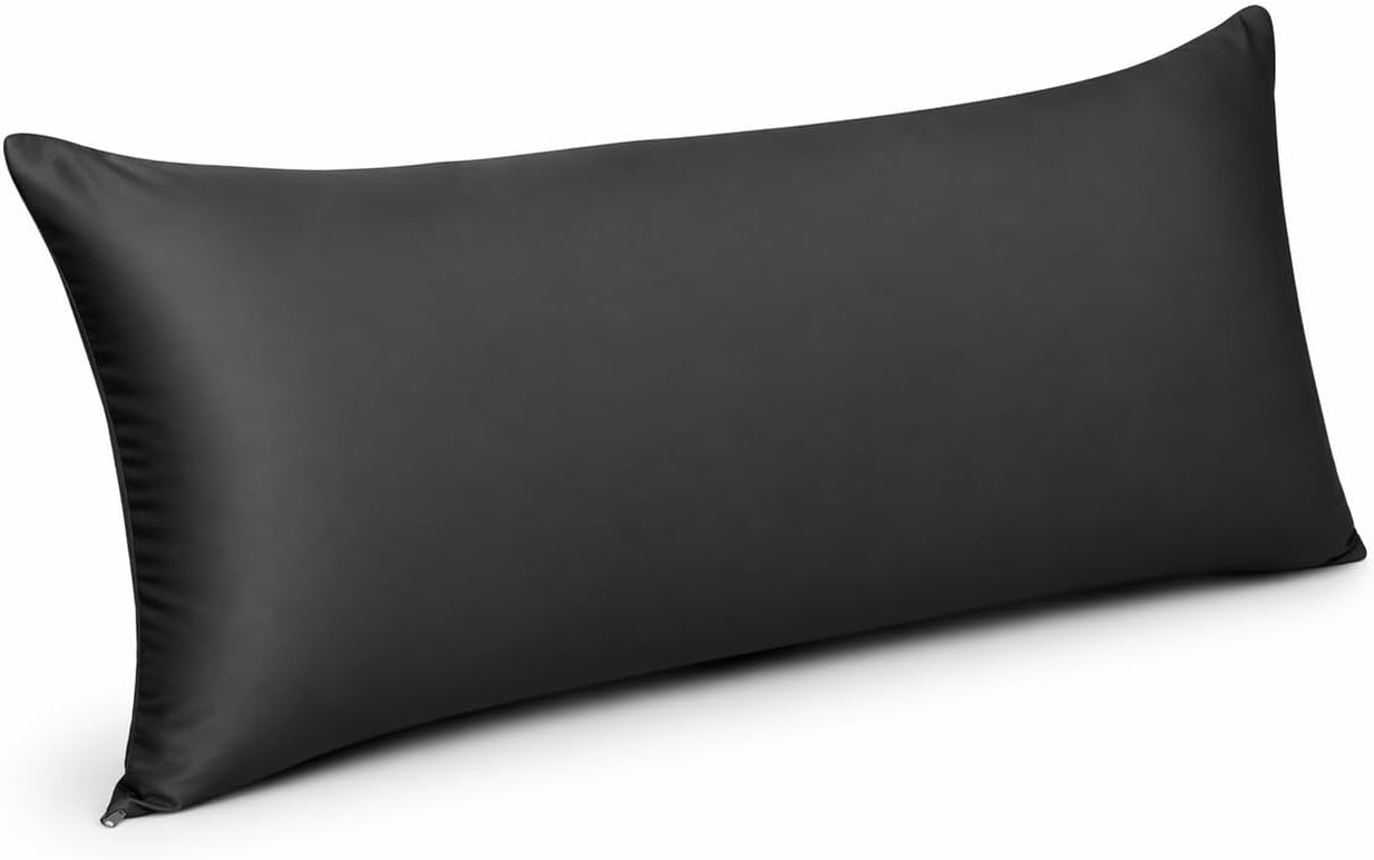 Evolive Rayon derived from Bamboo Material Cooling Breathable Pillow Cover/Pillowcases (Black, 21“X54“ Body Pillow Cover) 54 inches Bamboo…