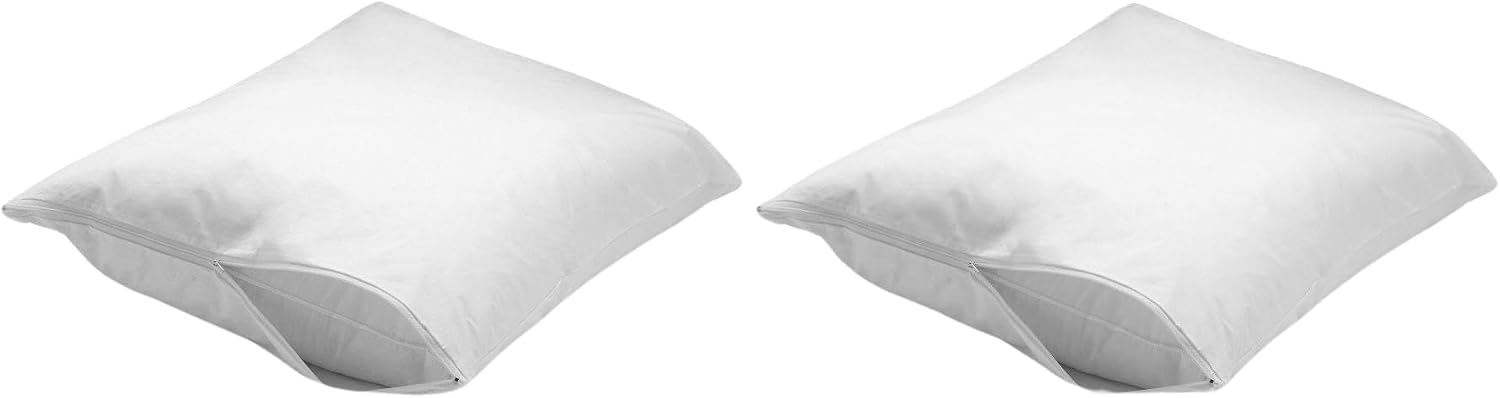 Dependable Industries Deluxe Zippered Vinyl Pillow Covers 2-Pack - 20"x29" Waterproof Protectors, Ideal for Home, Hotel, Hospital…