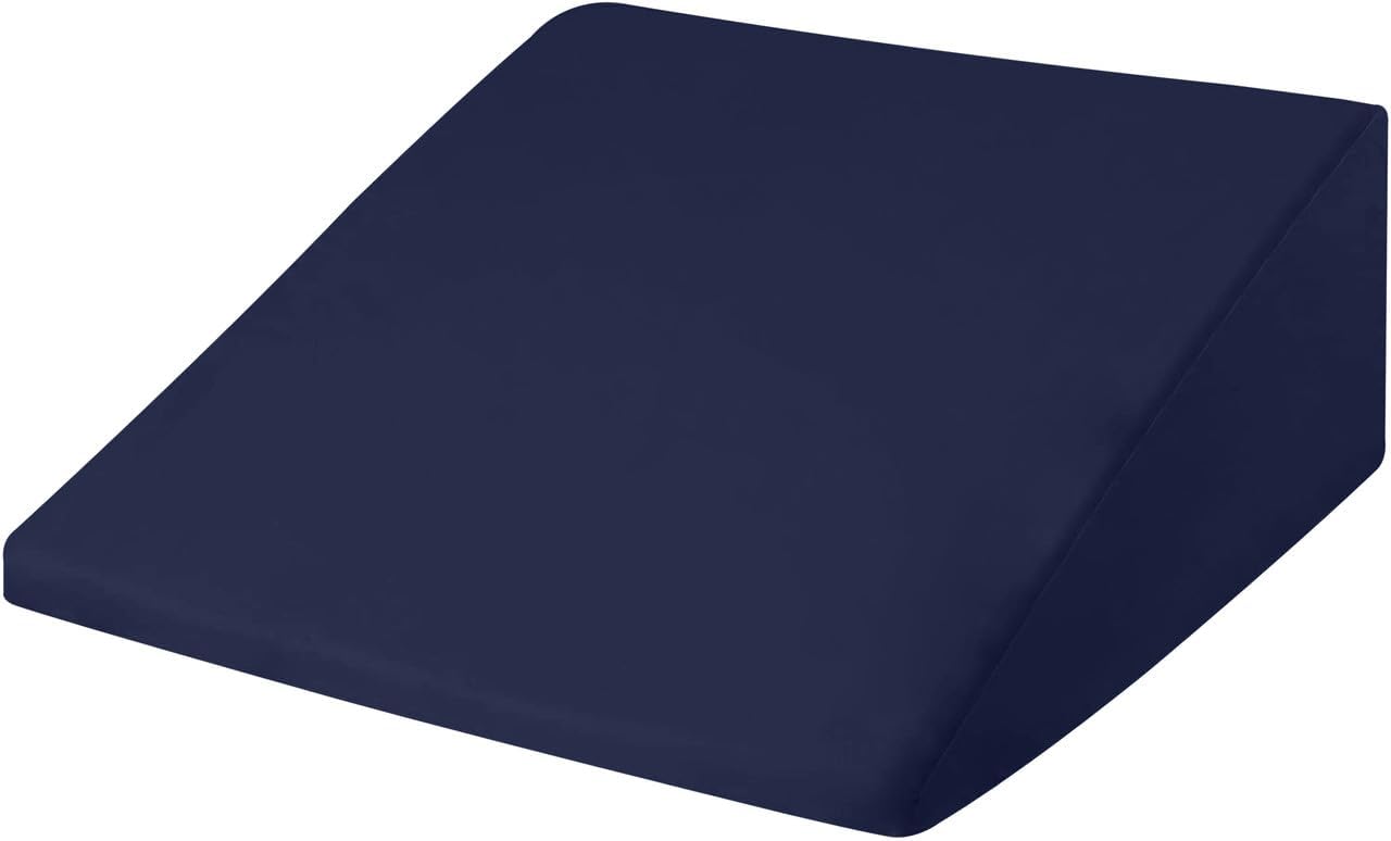 CirclesHome Wedge Pillow Cover 100% Cotton, Zippered Wedge Pillow Case Protector, Soft, Hypoallergenic & Breathable -, Navy, (25Wx26Lx10) 1…