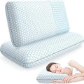 CushyOasis Memory Foam Pillows for Side, Set of 2, Back and Stomach Sleepers, Bed Pillow with Breathable Mesh and Washable Cover, Bed Pillo…