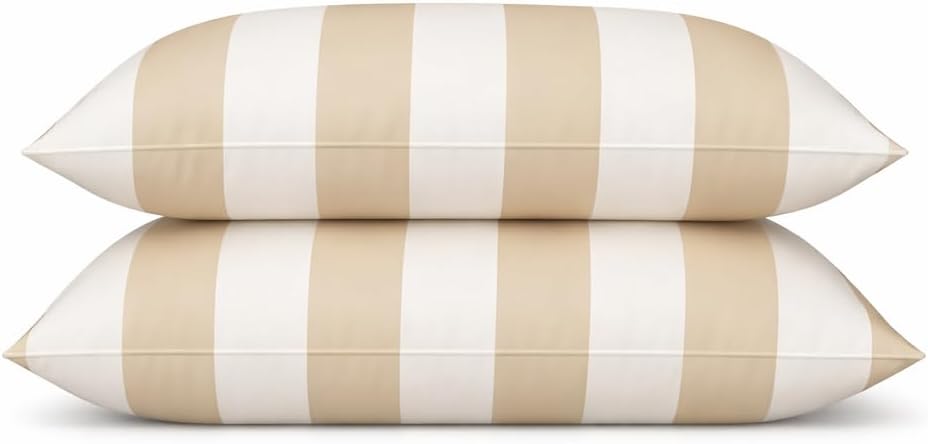 Perupima Peru Pima 415 Thread Count Percal Standard Pillowcases - 100% Peruvian Pima Cotton, 2 Piece (2 Pillowcases) - Cooling, Crisp, Hote…
