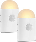 Rengmot Motion Sensor LED Night Lights Warm White with Adjustable Brightness Rechargeable Battery, with Hook and Stick-On for Cabinet, Ward…