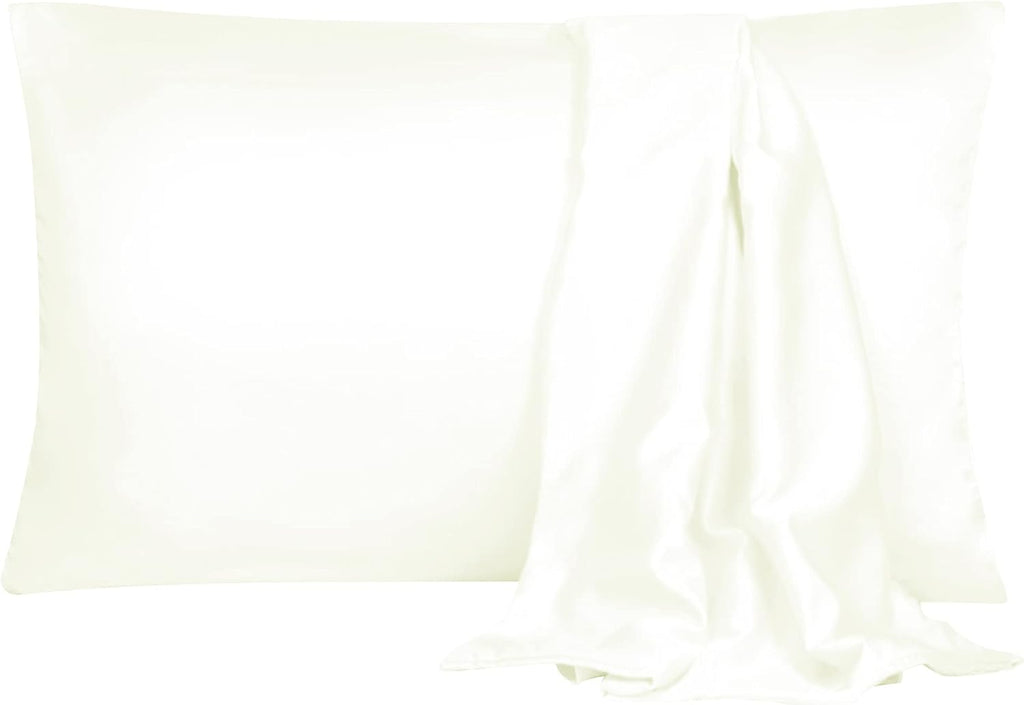 uxcell 2 Pack Silk Satin Pillowcase for Hair and Skin, Cool, Silky, Soft Breathable Pillow Cases King Size 20x36 Inch Sateen Pillowcase Pea…