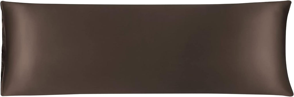 uxcell Body Pillow Cover, 20x60 Inch Brown Silky Satin Body Pillowcases for Hair and Skin, Soft Cooling Smooth Pillow Case with Envelope…