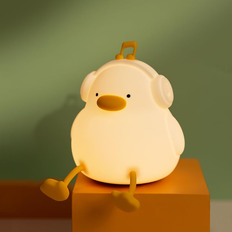 Atsuinightlight ATSUI Night Light for Kids, Squishy Duck Design, 3 Level Dimmable, Silicone Construction 0 Count 4.09 Inches White