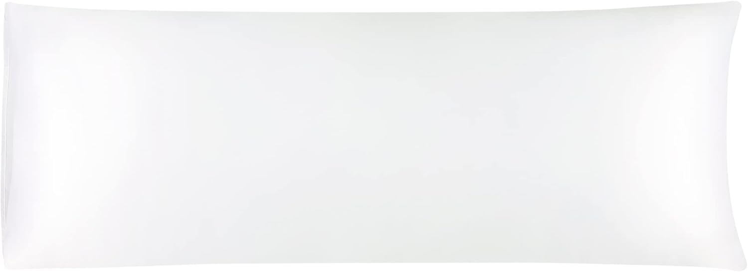 uxcell Body Pillow Cover 20x54 Inch Snow White Silky Satin Body Pillowcases for Hair and Skin Luxury Cooling Soft Smooth Washable