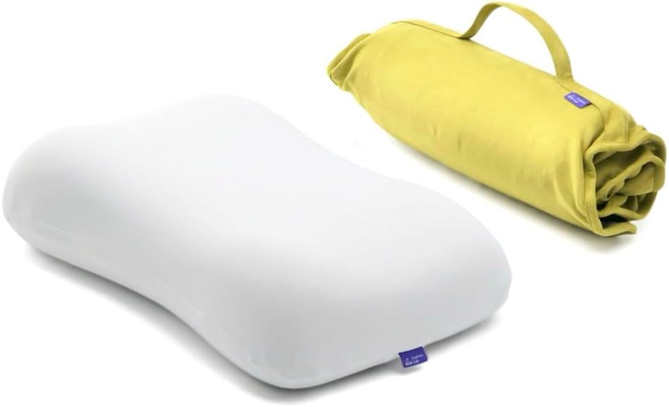 Cushion Lab Travel Deep Sleep Pillow – Compact Memory Foam Neck Pillow for Sleeping, Portable Pillow for Hotels, Camping, Side & Back…