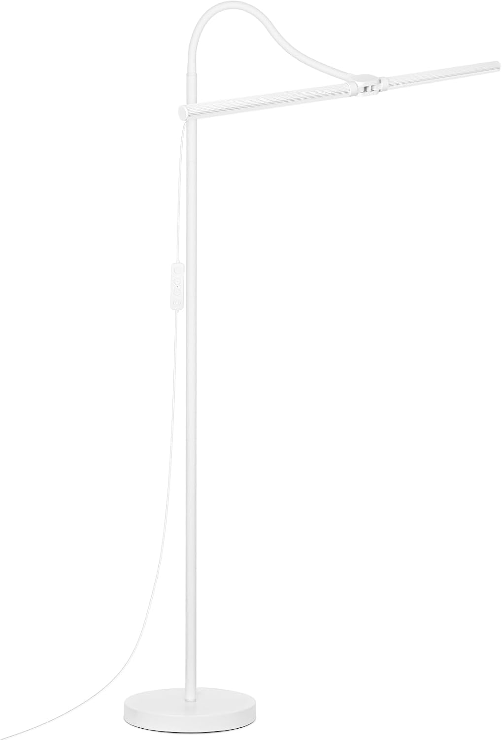 White Floor Lamp, 18W/2000LM Bright LED Floor Lamp for Living Room, Adjustable Gooseneck Dimmable Standing Office Task Lamp for Reading…