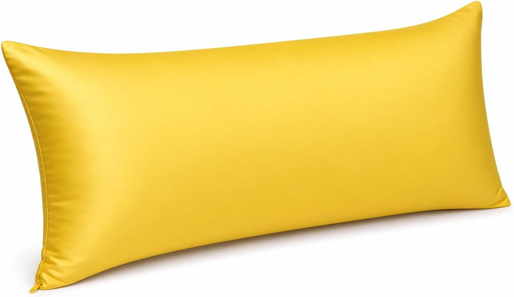 Evolive 100% Rayon Derived from Bamboo Cooling Breathable Body Pillow Cover/Pillowcases 21x54 inches with Hidden Zipper Closure (Yellow, 21…