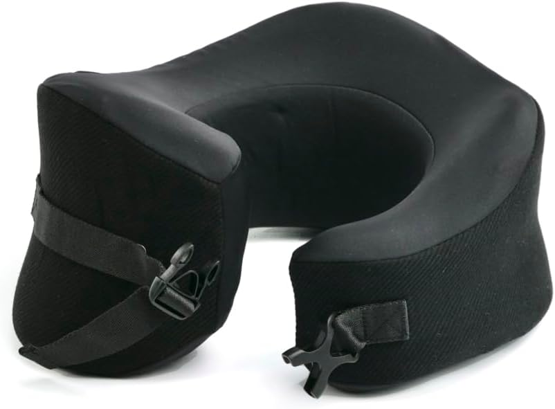 C CUSHION LAB Extra Support Travel Pillow, Award-Winning Patented Ergonomic Design for Chin & Neck Support Memory Foam Neck Pillow…