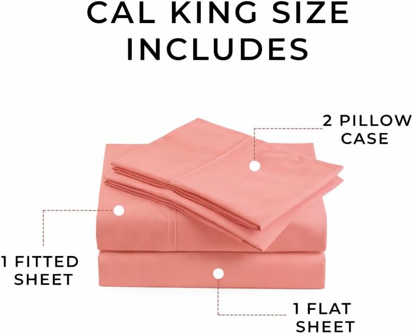 Perupima Peru Pima 415 Thread Count Percal California King Sheet Set - 100% Peruvian Pima Cotton, 4 Piece (Flat, Fitted, 2 Pillowcases) - C…