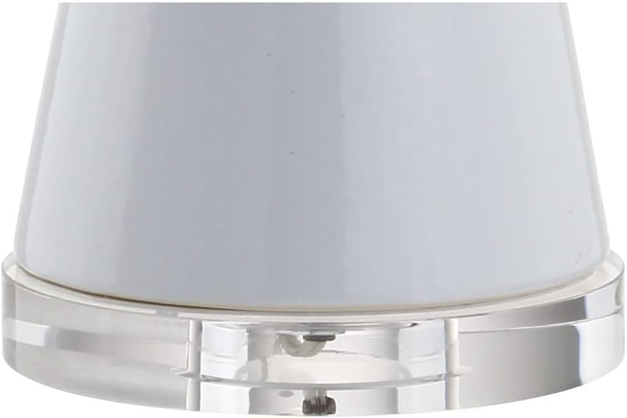 JONATHAN Y 28.5" White Ceramic Table Lamp for Living Room Bedroom Nightstand, Modern Hourglass LED Bedside Lamp with Crystal Base and…
