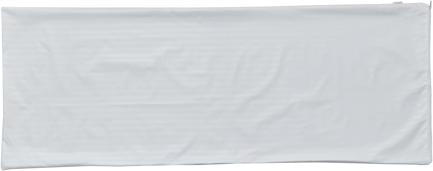 Kingnex Waterproof Down Feather Proof Striped Body Pillow Protectors for 20x54 Pillow Zippered Plain Pillow Cover White 1 Pack Only 21x55
