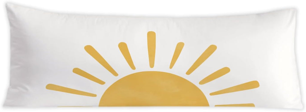 Boho Cute Sun Sunshine 20x54 Body Pillow Cover, Boho Sunshine Nursery Decor, Kids Room Decor, Modern Horizontal Sun Sunset Sunrise…