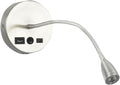 NewhouseLighting Newhouse Lighting 4.5 in. W x 15 in. H Selene Gooseneck Reading Light in Brushed Steel with USB-A and USB-C Charging Ports…