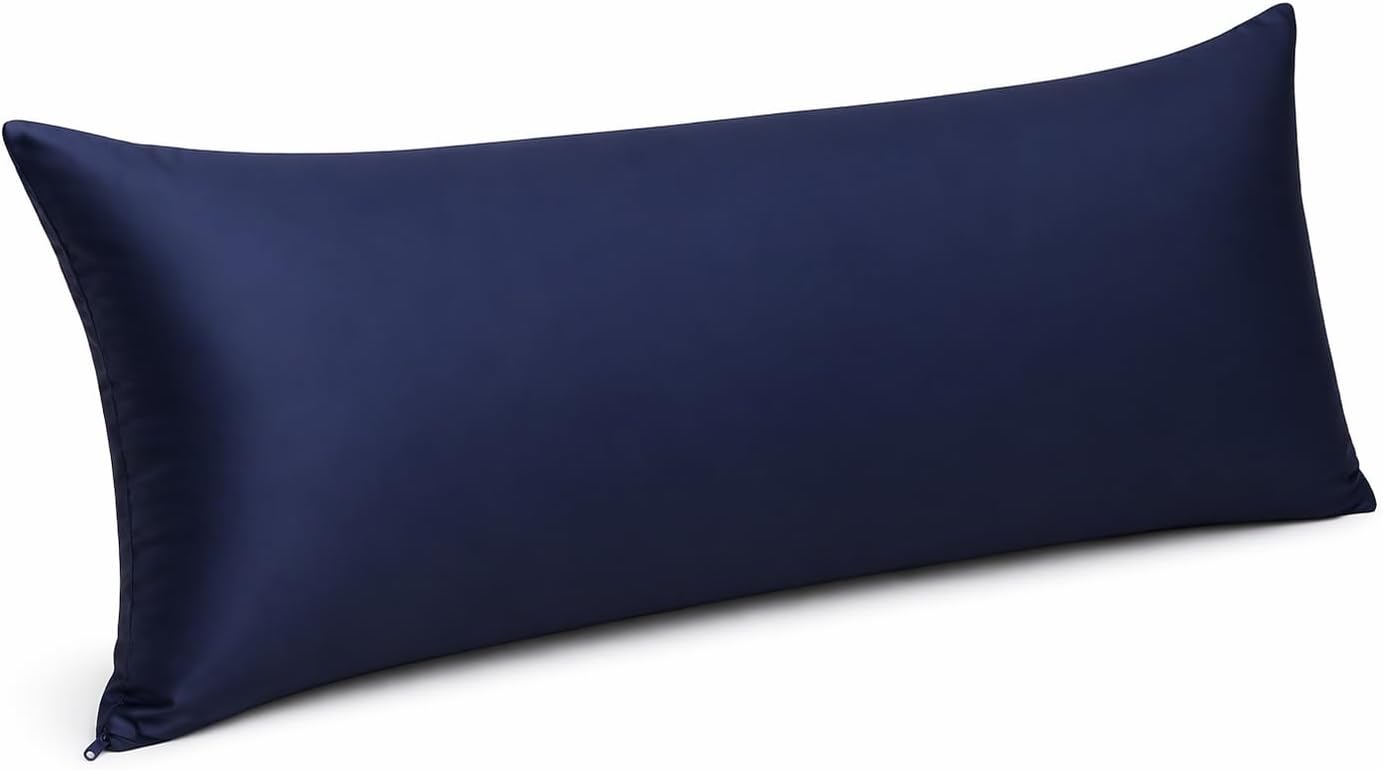 Evolive 100% Rayon Derived from Bamboo Cooling Breathable Body Pillow Cover/Pillowcases 21x54 inches with Hidden Zipper Closure (Navy, 21“X…