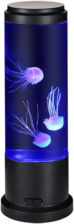 Edier Jellyfish Lamp, 11 Inch Jellyfish Aquarium with Color Changing Light, Noiseless Pump, USB Powered Mood Light for Home Decor Kids Men…