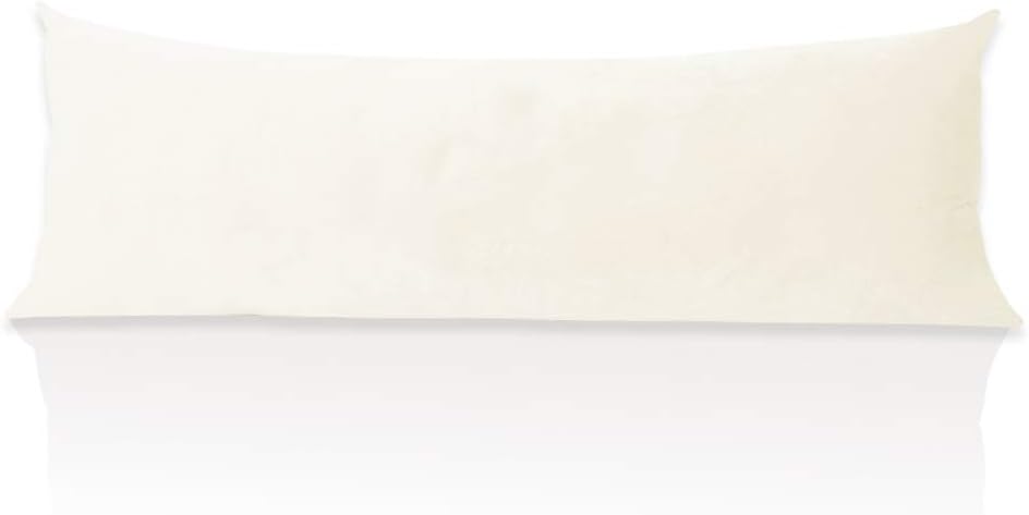 StangH Velvet Kids Body Pillow Cover with Zipper, Super Soft Touch Body Pillowcase for Babies/Pregnant Women/Adults, Ivory, 20 x 54-inch, 1…