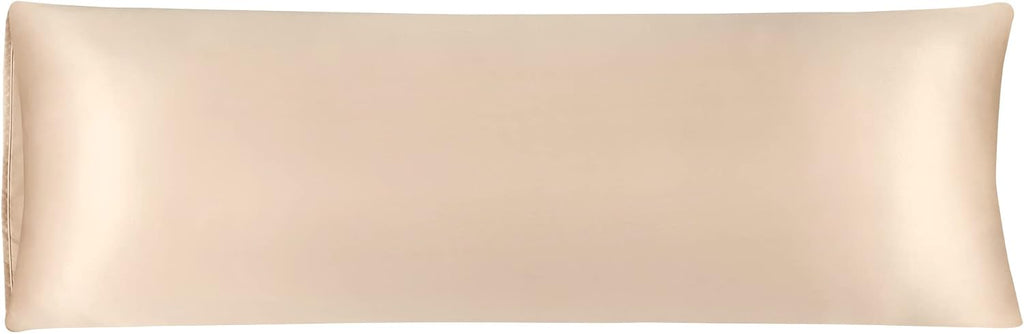uxcell Body Pillow Cover 20x60 Inch Khaki Silky Satin Body Pillowcases for Hair and Skin Luxury Cooling Soft Smooth Washable