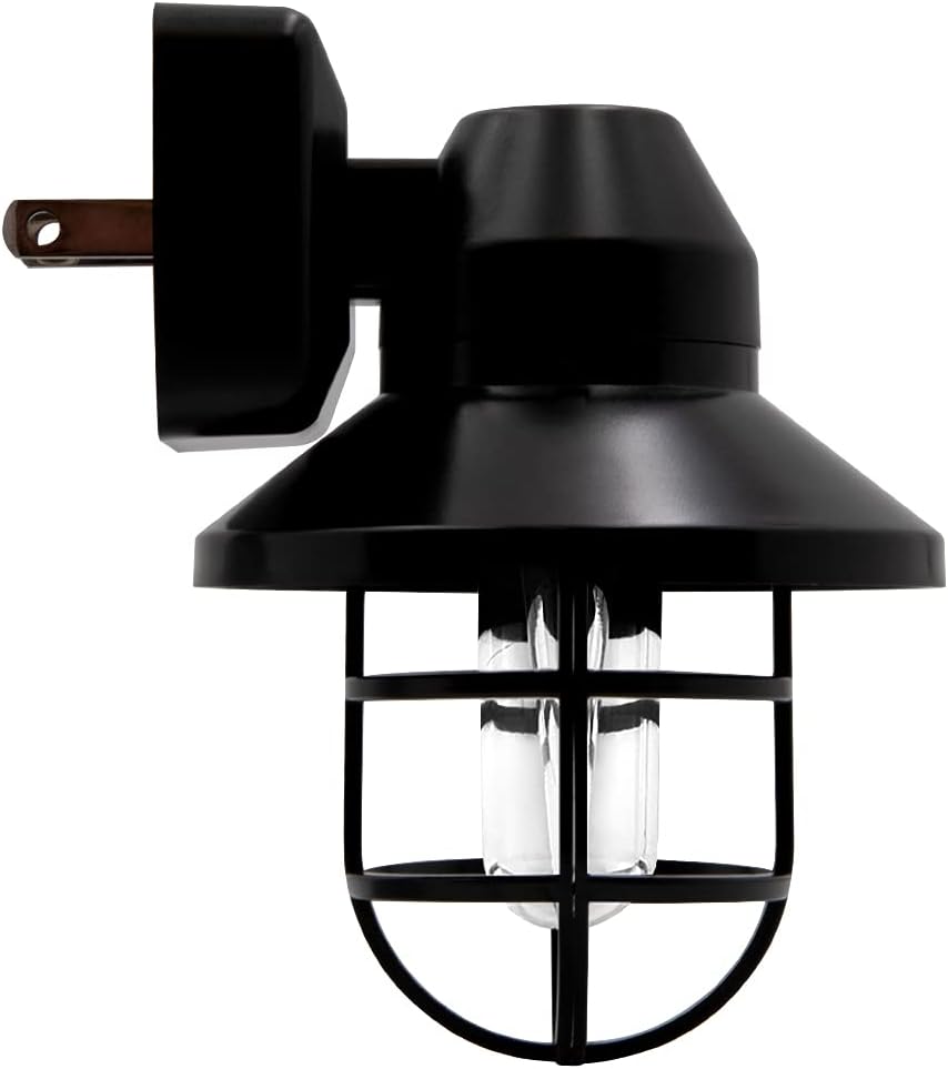 Maxxima Decorative Vintage LED Night Light - Farmhouse Plug-in Wall Outlet Light, 3000K Warm White, Features Automatic Dusk-to-Dawn…