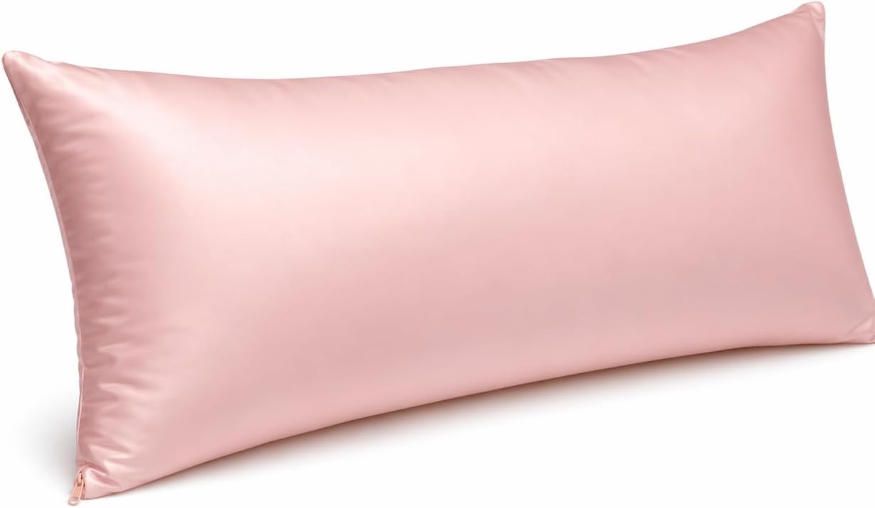 Evolive 100% Rayon Derived from Bamboo Cooling Breathable Body Pillow Cover/Pillowcases 21x54 inches with Hidden Zipper Closure (Pink, 21“X…