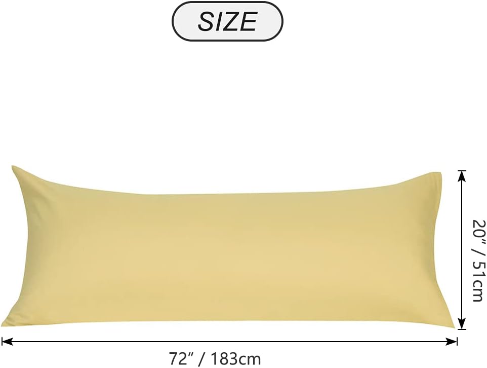 uxcell Soft Microfiber Body Pillow Cover with Zipper Closure, Long Pillow Cases for Body Pillows Weave for 90 GSM Polyester, Gold Body (20"…