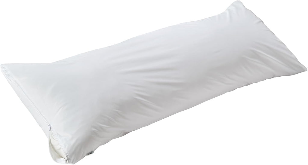 Kingnex Waterproof Down Feather Proof Body Pillow Protectors for 20x54 Pillow Zippered Plain Pillow Cover White 1 Pack Only 21x55 1 Pack Wh…